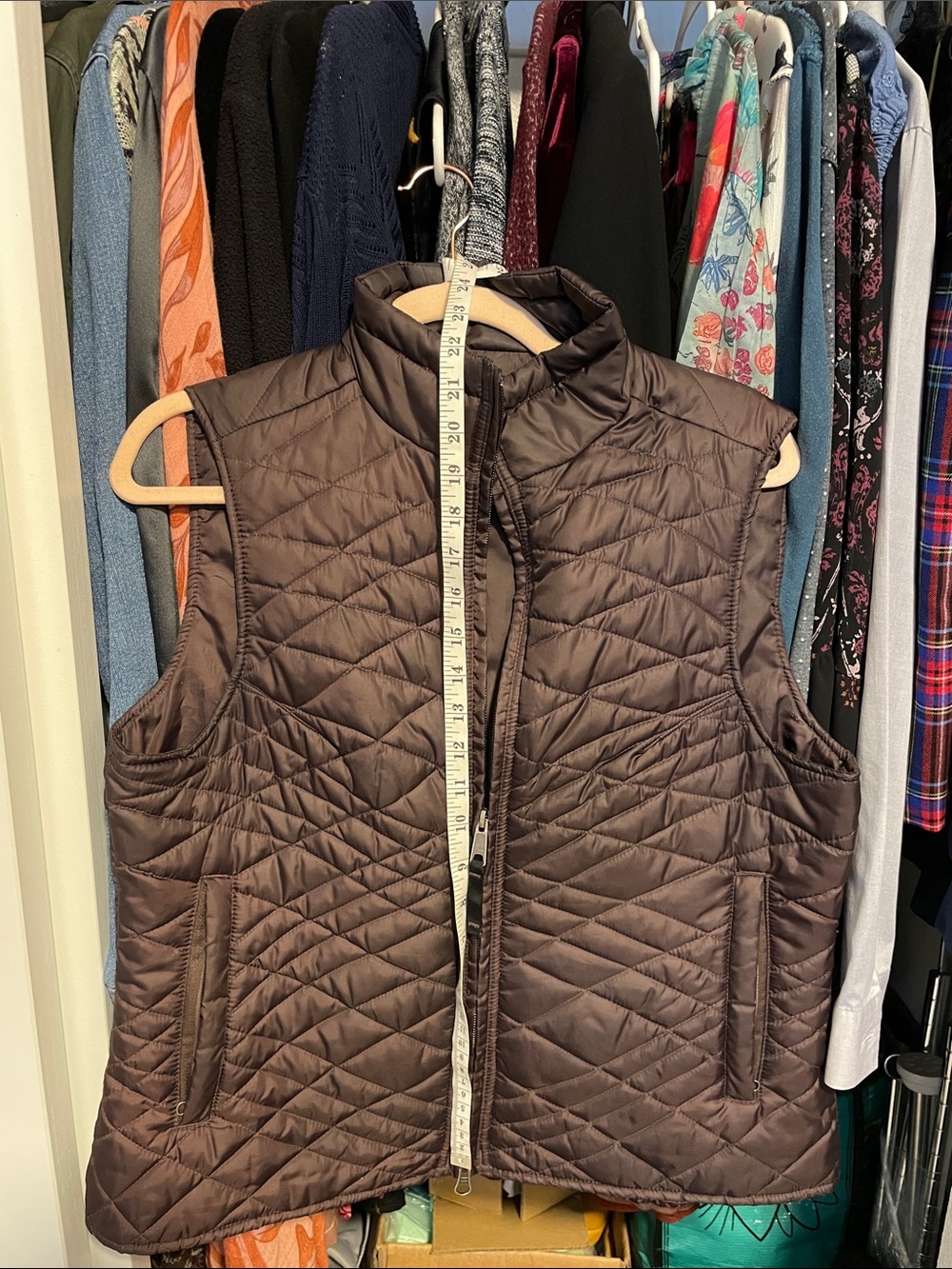 Royal Robbins Quilted Sleeveless Puffer Vest - Brown Outdoor Travel Hiking Fall
